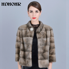 HDHOHR 2022 New Arrival Real Fur Coats  Women Natural Mink Fur Coats Commuting-Leisure Winter High Grad  Mink Fur Jackets 2024 - buy cheap