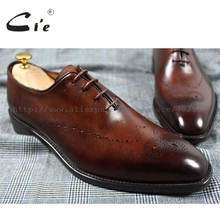 cie Square Toe Full Brogues Whole Cut Lace-Up 100%Genuine Calf Leather Outsole Breathable Patina Brown Men Business Shoes OX204 2024 - buy cheap