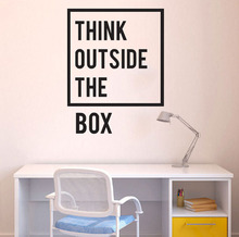 Vinyl Wall Decal Quote Inspirational Office Wall Decor Stickers Think Outside The Box Quotes Office Wall Art Murals B39 2024 - buy cheap