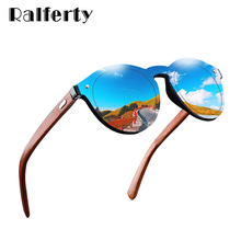 Ralferty óculos de sol retrô de madeira, de bambu, azul, espelhado, uv400, esportivo, sem logotipo 1582 2024 - compre barato