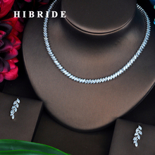 HIBRIDE Brilliant Marquise Cut Cubic Zirconia Stone Women Jewelry Set Earring Sets Bride Dress Accessories Wholesale Price N-406 2024 - buy cheap