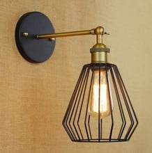 Iwhd-luminária de parede retrô com estilo loft, luminária de ferro vintage para iluminação doméstica industrial 2024 - compre barato