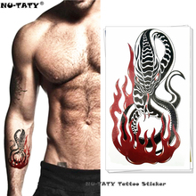 Nu-TATY Deadly Black Mamba змея, временная татуировка, боди-арт, флеш-наклейки на руку, 17*10 см, водонепроницаемая поддельная хна, безболезненная 2024 - купить недорого