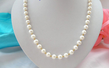 Популярное длинное Круглое Белое пресноводное жемчужное ожерелье vogue 21 дюйм 9 мм 2024 - купить недорого