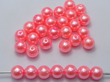 100 Pcs 10mm Faux Pérola Redonda Beads Rosa Imitação de Pérolas de Plástico 2024 - compre barato