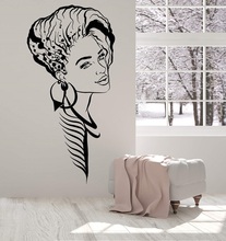 Vinyl Wall Decal Beautiful Girl Face Hairstyle Makeup Beauty Salon Stickers 2LR7 2024 - buy cheap