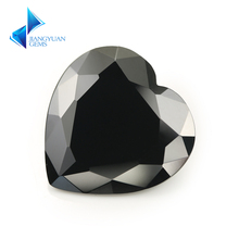 3x3 ~ 12x12mm forma de corazón 5A negro Circonia cúbica tamaño de piedra gemas sintéticas cuentas para joyería 2024 - compra barato