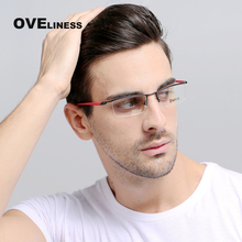 2022 Optical Glasses frame Men prescription Myopia transparent glasses men's eyeglasses frame male Half Metal Spectacles eyewear 2024 - buy cheap