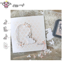 Piggy craft corte de metal morre molde três coelho flor quadro scrapbook papel ofício faca molde lâmina punch stencils morrer 2024 - compre barato