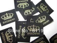 Customized embroidered GOLDEN thread labels/tags/clothing woven labels/logo/garment gold tag with cut and fold FREE SHIPPING 2024 - buy cheap