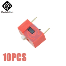 10 peças módulo de interruptor tipo deslizador 1-bit 2.54mm unidirecional dip vermelho passo 2.54mm diy 2024 - compre barato