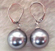 free shipping >>>Very STUNNING 12MM GRAY SHELL PEARL EARRINGS 925S 2024 - buy cheap