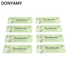 Donyamy 120 pçs flor verde artesanal scrapbooking papel etiquetas biscoitos biscoito presente embalagem adesivos de vedação 2024 - compre barato