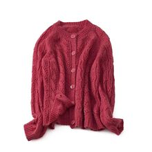 Women Mohair Knitted Cardigan Single-breasted Hollow Out O-neck Sweater Soft Top 2019 New 2024 - buy cheap