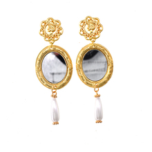 Baroque Retro Style Statement Crystals Vintage Long Drop Earring For Women Fashion Temperament Party Big Earrings 2024 - buy cheap