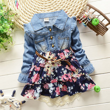 Детское джинсовое платье с длинным рукавом, на возраст 1-4 года 2024 - купить недорого