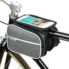 Bolsa de ciclismo para bicicleta, acessório para a frente do tubo da bicicleta com tela touch, bolsa de suporte duplo para celular 2024 - compre barato