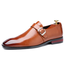 Sapatos masculinos de couro monge, sapatos sociais para homens de negócios, rasteirinha italiana, plus size 38-48, 2019 2024 - compre barato