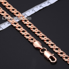 Davieslee 6.5mm 55cm 60cm Rose Gold Necklace for Women Men's Chain Gift Party Jewelry DLGN107 2024 - buy cheap