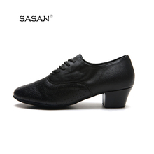 Sasan sapatos de dança latinos, sapatos masculinos estilo simples de couro leve preto delicado com fundo macio para dança, 7736 2024 - compre barato