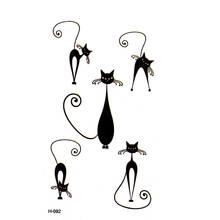 100 шт Черная кошка Временные татуировки для мужчин флэш-тату-наклейка для tatuagem тату наклейку красоты tatuajes temporales 2024 - купить недорого