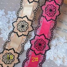 3 Meters New Style Lace Ribbon For Hair Accessories DIY Craft Khaki Red Flower Embroidery Lace Trim 2024 - buy cheap