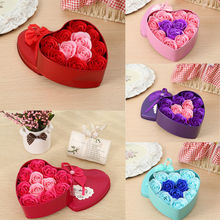 Hot New 11Pcs 5 Colors Rose Soap Flower Love Iron Gift Box Bath Body Soaps Wedding Valentines Day Gift 2024 - buy cheap