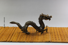 Vieja colección arcaico de cobre sólido dragón hecho a mano estatua Dios dragón animales estatua decoración 100% latón real de bronce 2024 - compra barato