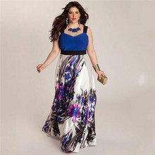 Women Summer Dress Plus Size Women Floral Printed Long Evening Party Prom Gown Formal Dress V-neck Sleeveless Ankle-Length Dress 2024 - buy cheap