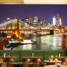 Настенные 3D-обои на заказ, современные обои с изображением Нью-Йорка, ночного пейзажа, для столовой, гостиной, спальни, домашний декор 2024 - купить недорого