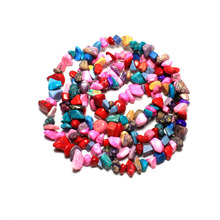 Contas de pedra coloridas, contas para fazer joias em forma de cascalho 2024 - compre barato