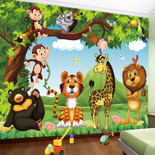 Custom Mural Wallpaper 3D Cartoon Animal World Children Kids Bedroom Backdrop Wall Painting Eco-Friendly Non-Woven Wallpaper 3 D 2024 - buy cheap