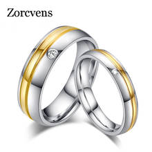 ZORCVENS обручальное кольцо из нержавеющей стали для женщин/мужчин Элегантные юбилейные ювелирные изделия 2024 - купить недорого