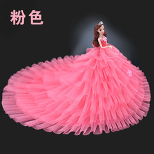NK 1 шт Кукольное платье принцесса красное свадебное платье со шлейфом благородное вечернее платье для куклы Барби аксессуары кукла для девочки Лучший подарок 2024 - купить недорого