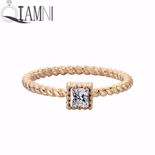 QIAMNI женское золотое квадратное циркониевое кольцо с кристаллами, свадебные кольца с фианитами, подарок для девочек, минималистичное обручальное ювелирное изделие, аксессуары 2024 - купить недорого