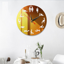 24 hours Bachelorette Game Sexy DIY Adult Room Decorative Giant Wall Clock Sex Love Position Frameless Large Wall Clock Art 2024 - buy cheap