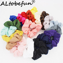 ALTOBEFUN Solid Women Scrunchies Fashion Elastic Hair Holder Girl Chiffon Hair Accessories Lady Hairties Hairbands ACH008 2024 - buy cheap