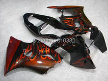 Мотоцикл обтекатель комплект для Kawasaki Ninja ZX6R 00 01 02 ZX6R 636 2000 2001 2002 оранжевый Пламя Черный Обтекатели набор + подарки SL67 2024 - купить недорого