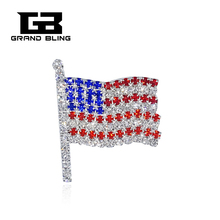 Presente pino broche bandeira dos eua strass grandbling 2024 - compre barato