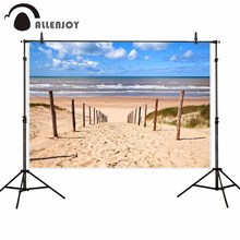 Allenjoy backgrounds for photography studio blue sky white cloud path sandy beach sea backdrop professional photocall fotografia 2024 - buy cheap