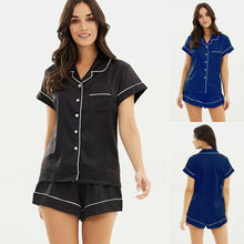 2pcs/set Women Satin Plain Sleepwear Babydoll Lingerie Nightwear Shorts Pjs Pyjamas Set plus size 2024 - buy cheap