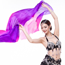 100% Pure Silk Shawl Veil Belly Dance Gradient Color 250*110cm Women Rainbow Veil Belly Dance 3 Colors 2024 - buy cheap