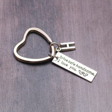 Letter A-Z Key Chain Drive Safe I Need You Here With Me Keychain Jewelry Engraved Bike Heart Keyring Llaveros Father's Day Gifts 2024 - buy cheap