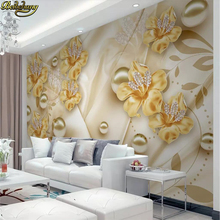 Beibehang papel de parede personalizado 3d, piso de joias flores, papel de parede para sala de estar, plano de fundo de tv, melhoria da casa 2024 - compre barato