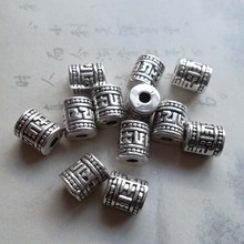 50pcs/lot Tibetan Style Cylinder Alloy Beads 6x7.5mm Handmade Barrel Bracelet Necklace Spacer Beads DIY Jewelry Making Findings 2024 - buy cheap