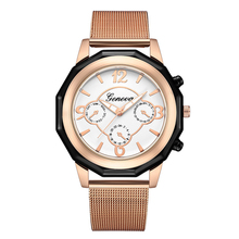 Relógio de luxo feminino de ouro rosa, em aço inoxidável, moda geneva, quartzo, para mulheres, elegante, 2021 2024 - compre barato