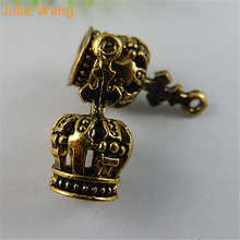Julie Wang 15pcs 17*8mm Antique Bronze Crown Charms Pendant Handmade Hanging Crafts Necklace Jewelry Making Accessory 2024 - buy cheap