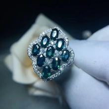 Anel de noivado, weding anel de safira real natural 925 prata esterlina fino handworked jóias anéis de dedo 2024 - compre barato