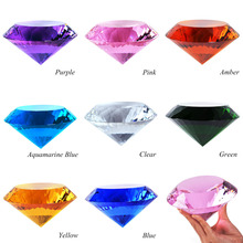 15cm crystal glass diamond jewelry craft Diamond Shape Crystal Rhinestone Paperweight Wedding Party Favours Home Decoration Gift 2024 - buy cheap