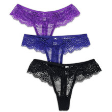 Calcinha tanga feminina renda completa, calcinha sem costura cintura baixa transparente tanga lingerie ultra fina 2024 - compre barato